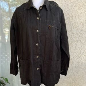 Cabin Creek Black Lightweight Corduroy Shirt Jacket SIZE PL